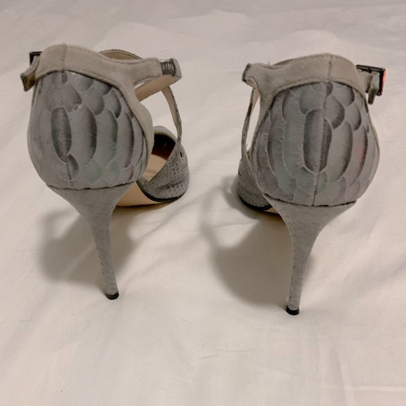 Sexy 4” grey/silver dressy shoes — worn once inside only - Picture 2 of 6